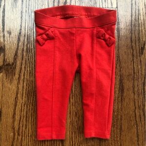 Janie and Jack Red Leggings 3-6 Months
